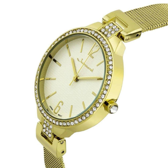 Jeanneret 34mm Case Crystal Bezel Mesh Band Watch