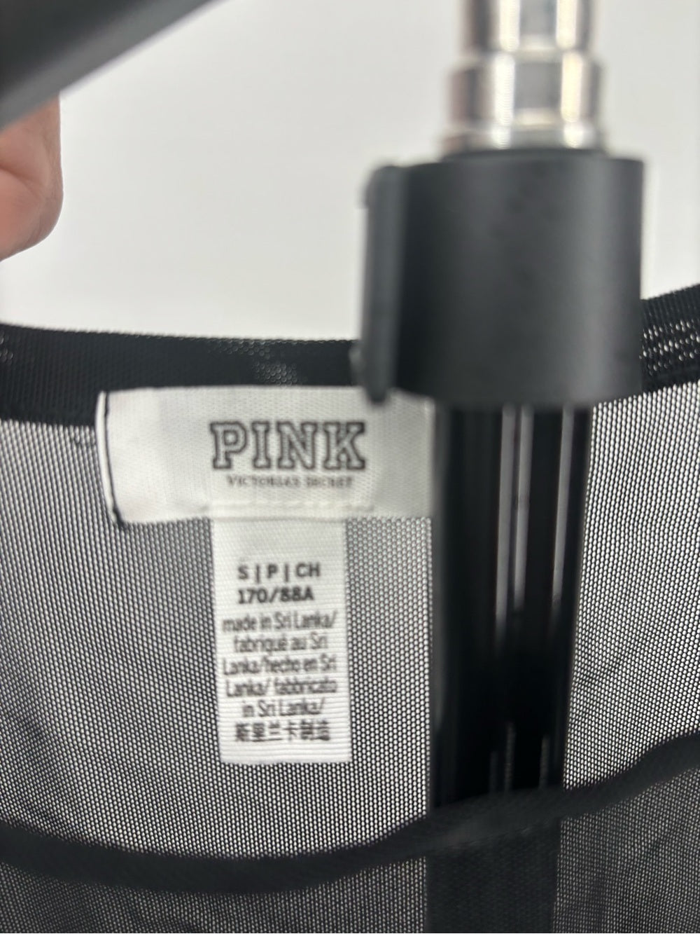 PINK Victoria's Secret Black Sheer Mesh Crop Top
