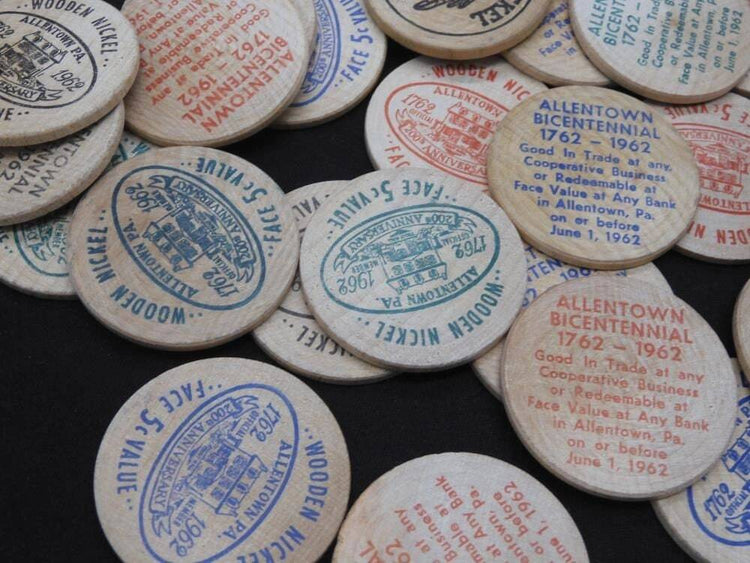 Vintage Wooden Nickels - Lot Of 70+