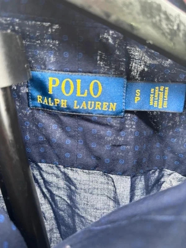 Polo Ralph Lauren Men's Small Navy Geometric Print Long Sleeve Button Up Shirt