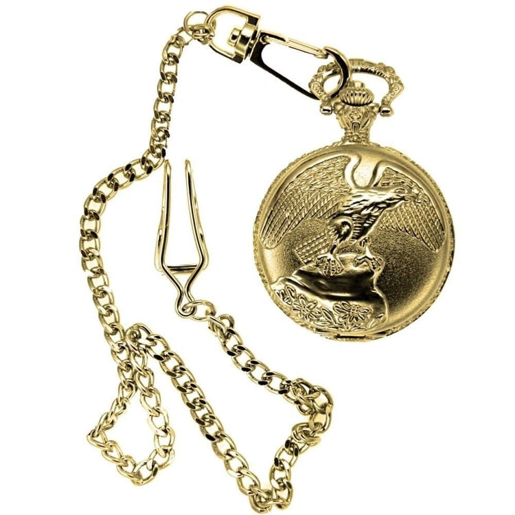 Rousseau Eagle Engraved Pocket 42mm Case Watch