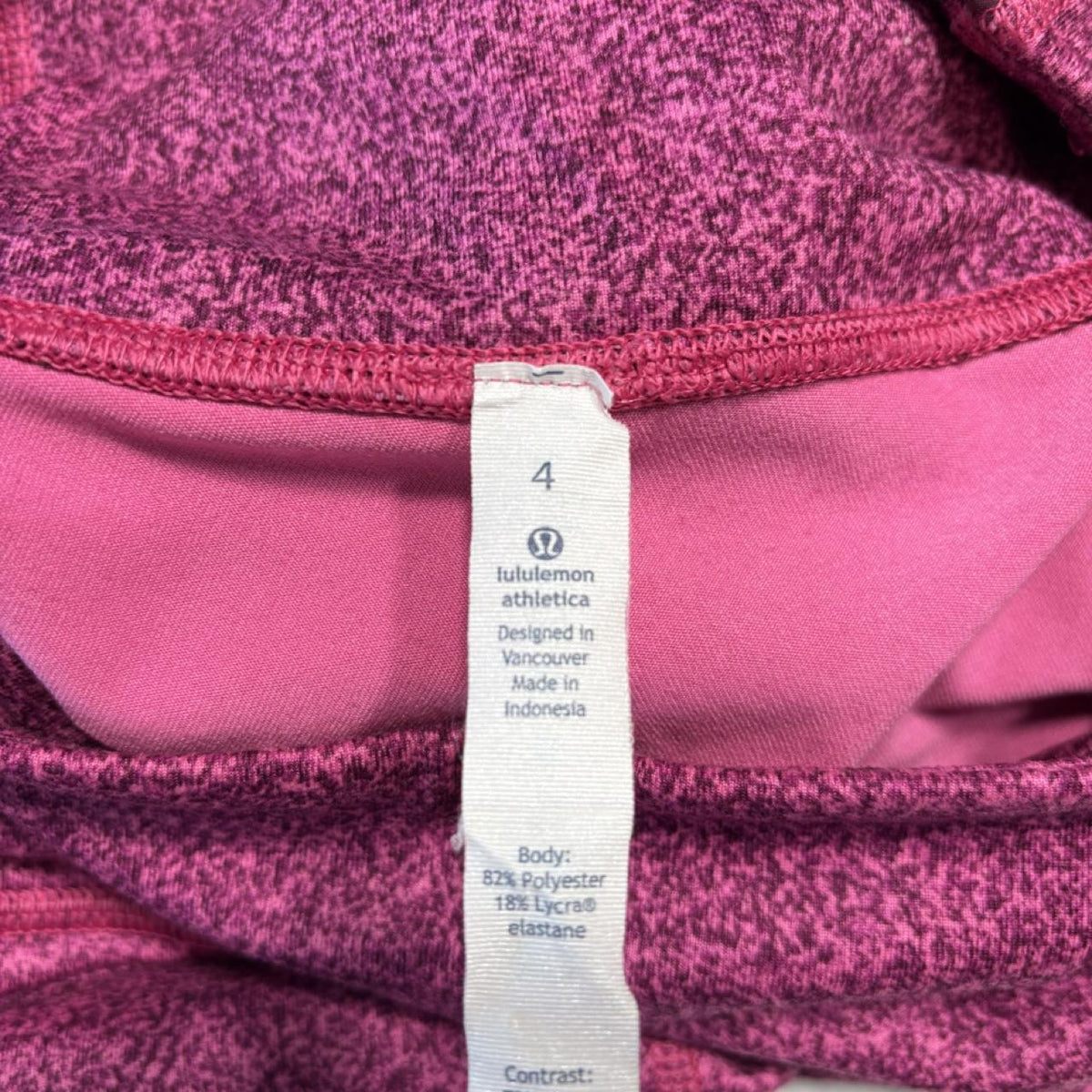 Lululemon Leggings Size 4 Pink Maroon Heathered Mesh Panel Athletic Yoga Pants