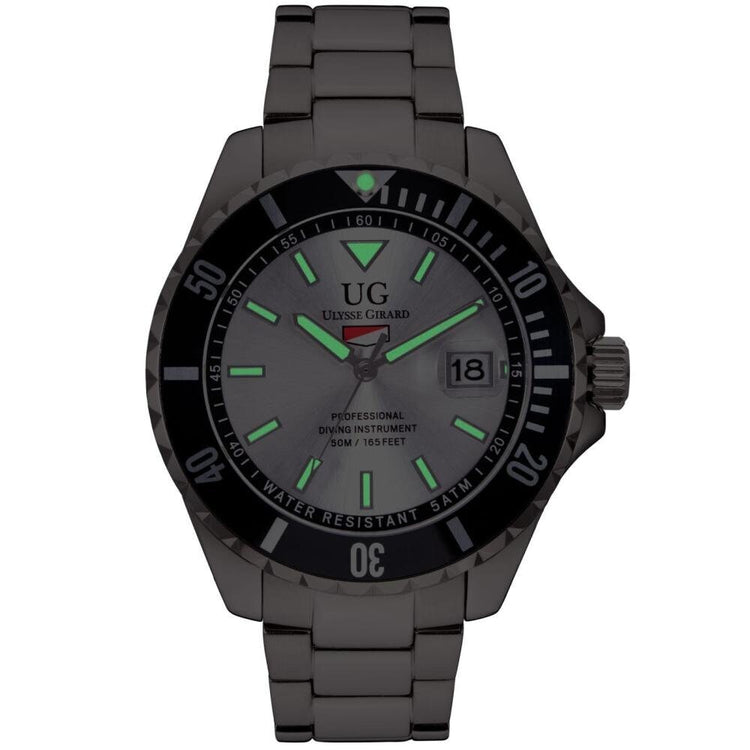 Ulysse Girard 42mm Case Sport Diver White Dial