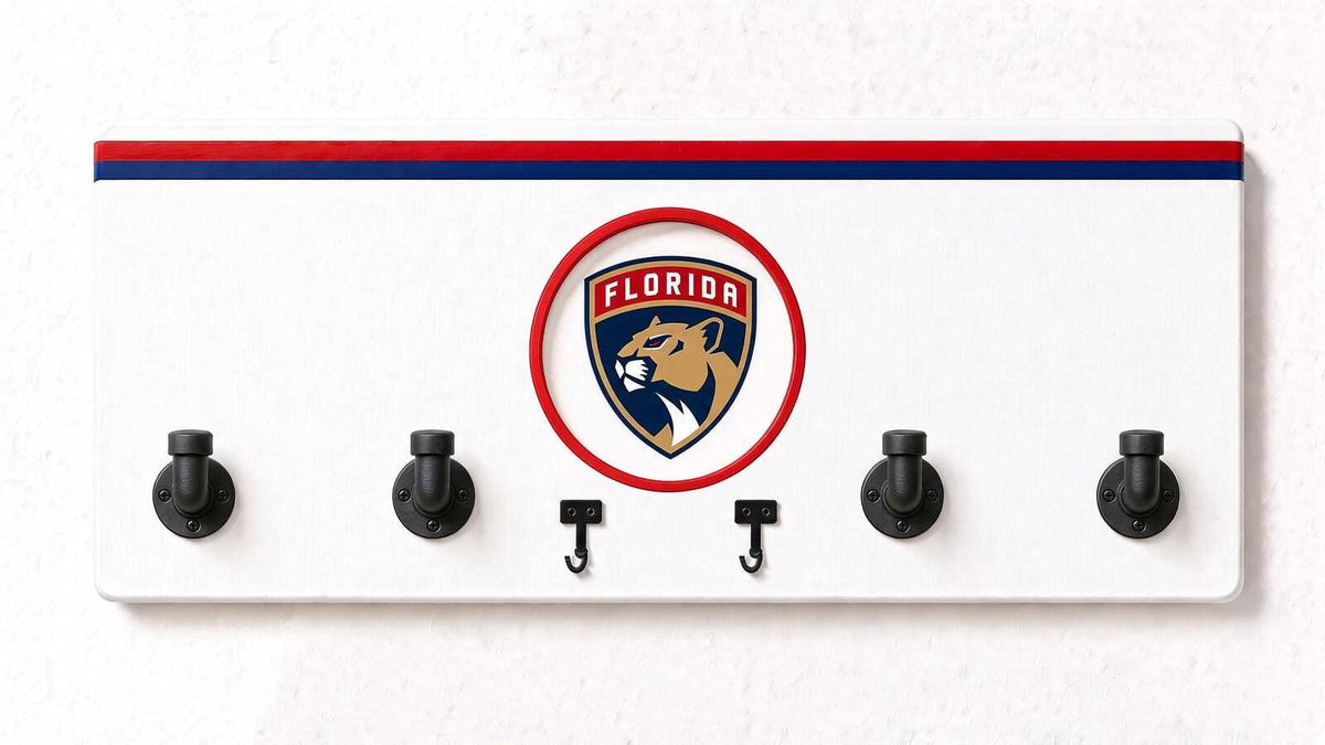 NHL-EAST-  Coat Rack, Sports Wall Hooks, Man Cave Coat Hanger, Hockey Fan Gift