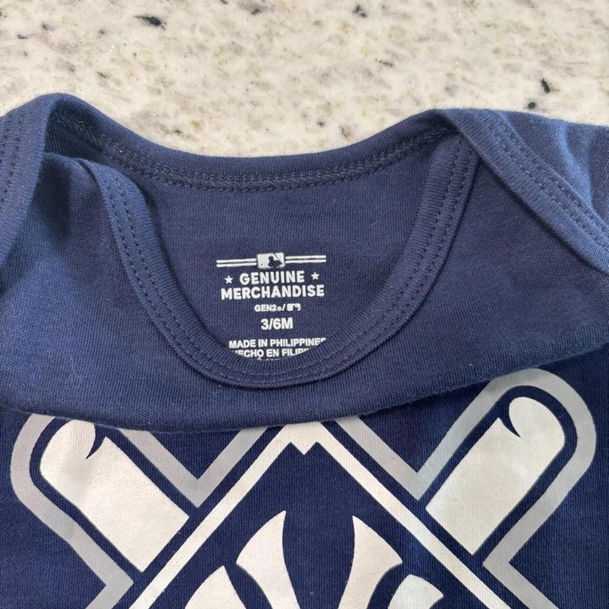 New York Yankees Baby Bodysuit 3-6 Months Navy Blue MLB Baseball