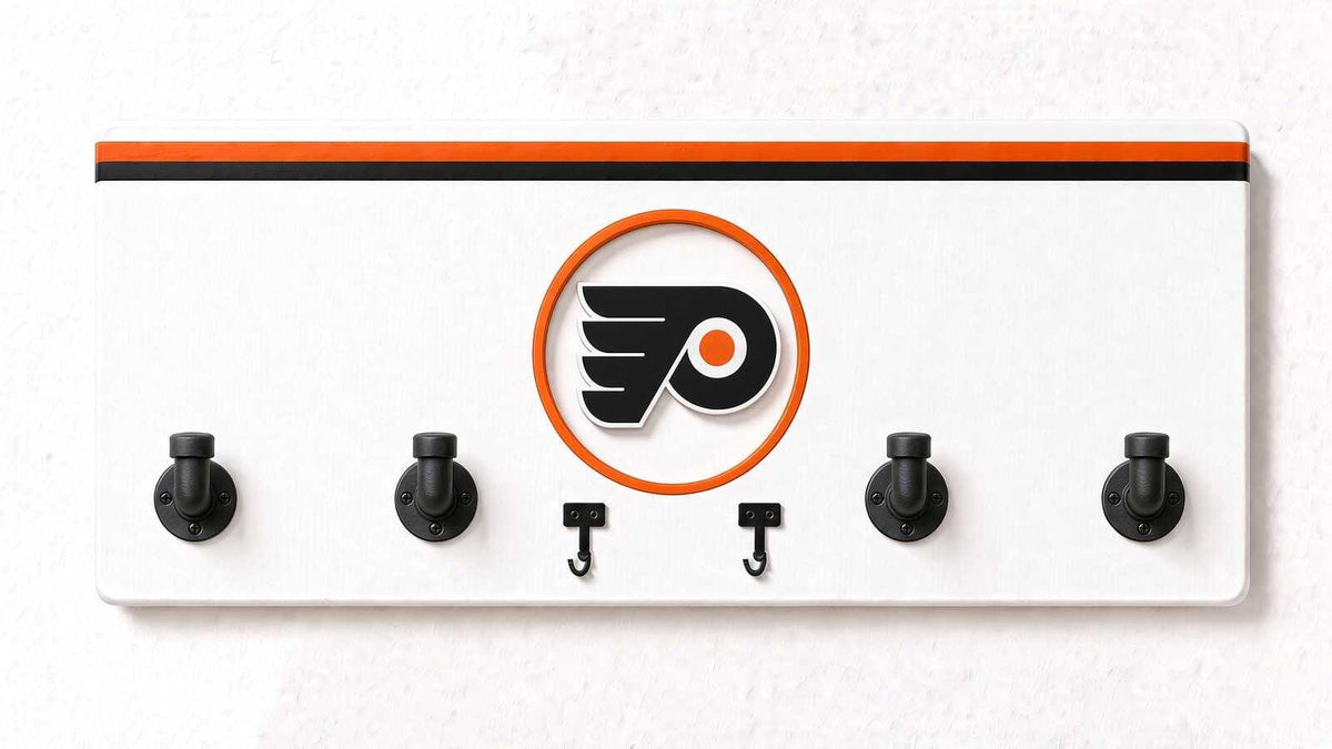 NHL-EAST-  Coat Rack, Sports Wall Hooks, Man Cave Coat Hanger, Hockey Fan Gift