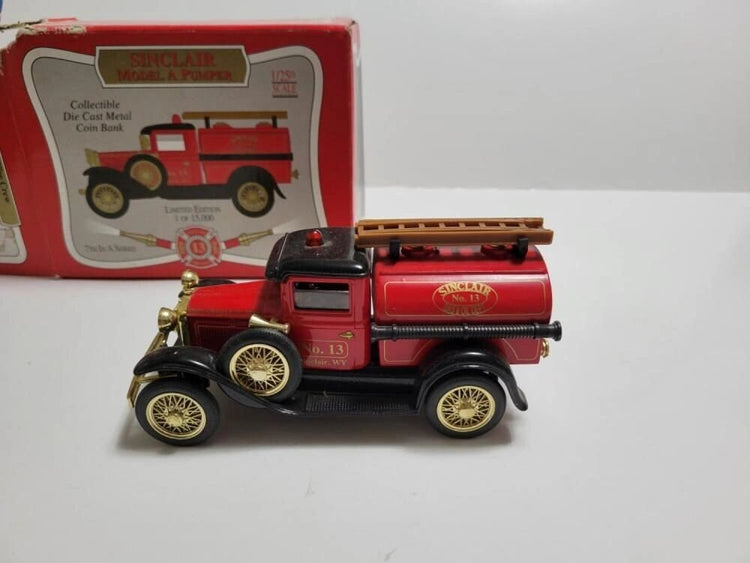 Sinclair Model A Pumper Fire Truck Diecast Bank
