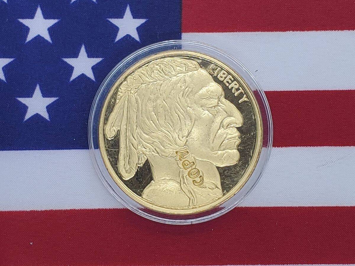 Native American Coin- Buffalo Coin- Gold