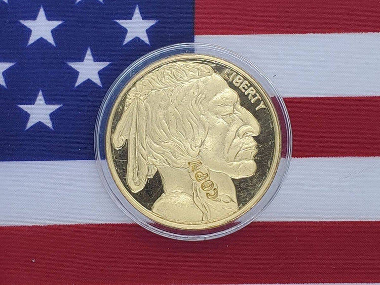 Native American Coin- Buffalo Coin- Gold
