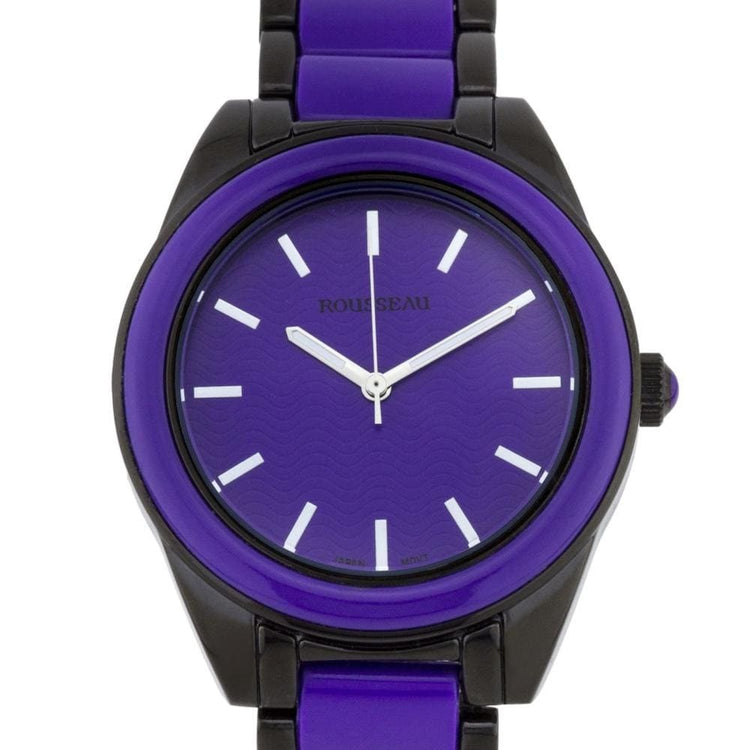 Rousseau Enamel Insert Link 38mm Case Ladies Watch
