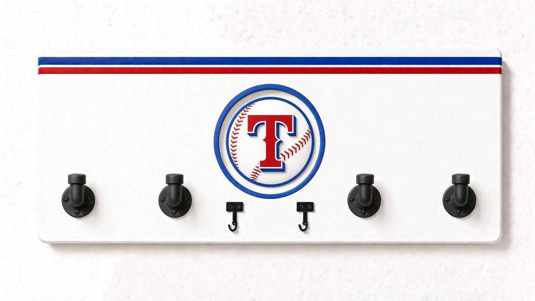 MLB-AL-  Coat Rack, Sports Wall Hooks, Man Cave Coat Hanger, Hockey Fan Gift