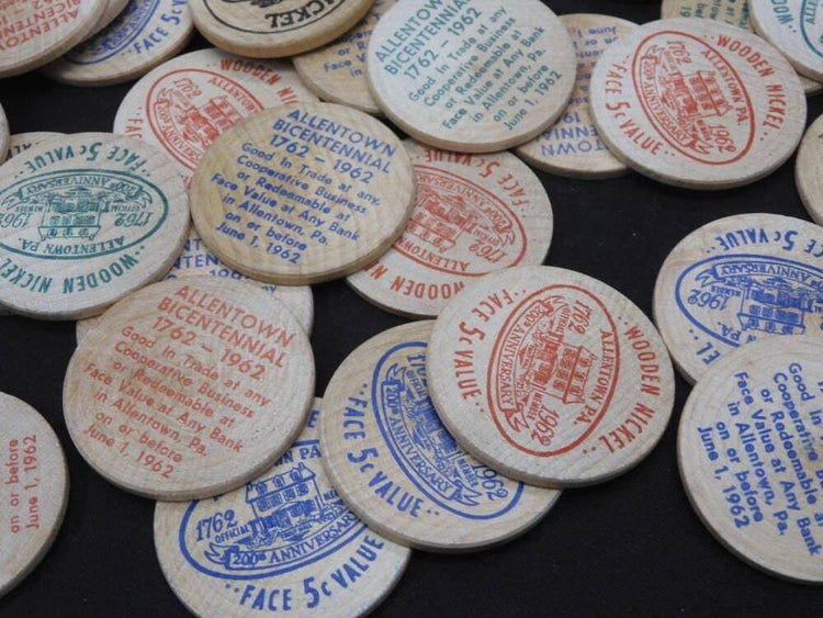 Vintage Wooden Nickels - Lot Of 70+