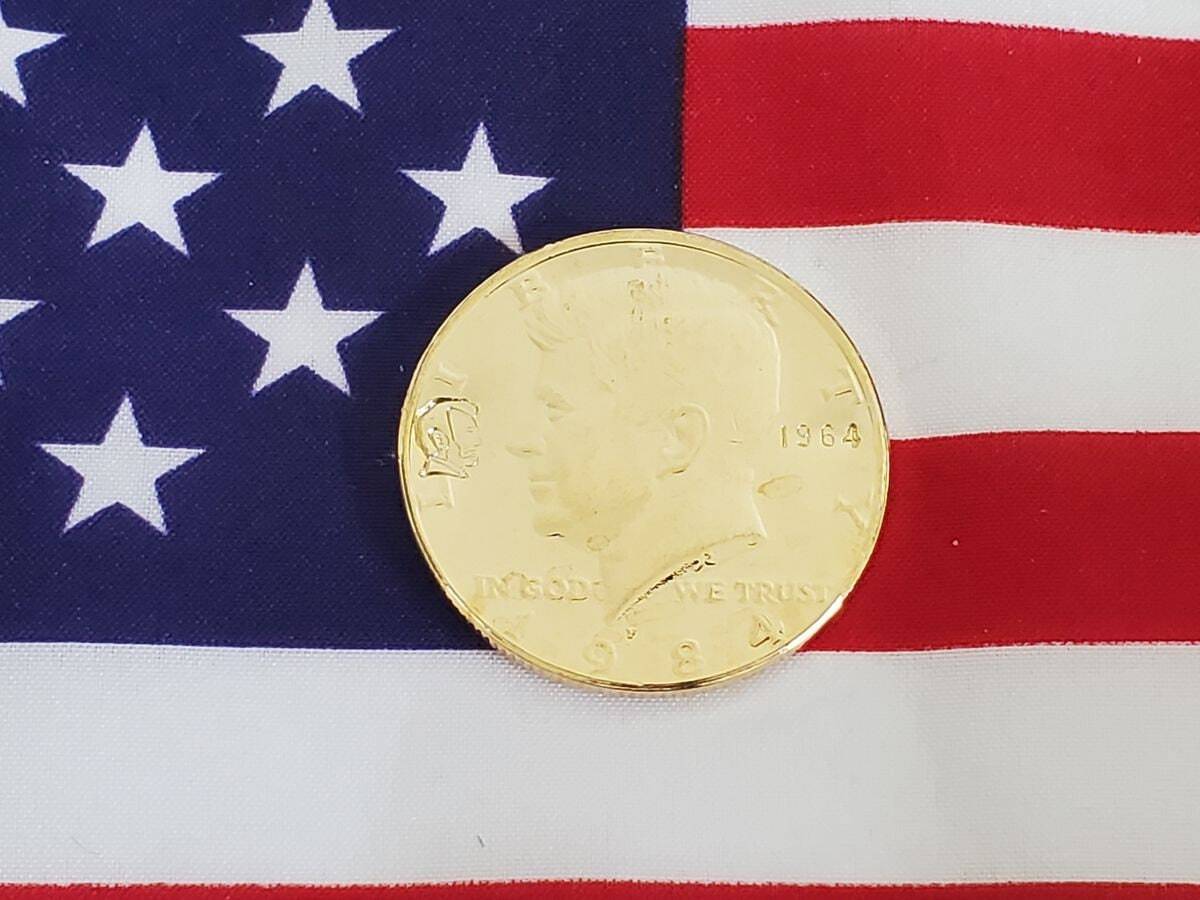 Kennedy Half Dollar- 1964-1984 Gold Plated With Lincoln Head
