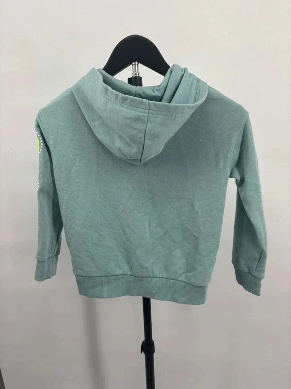 Nike Kids Sage Green Smiley Face Zip Hoodie Neon Y2K Style Size 5