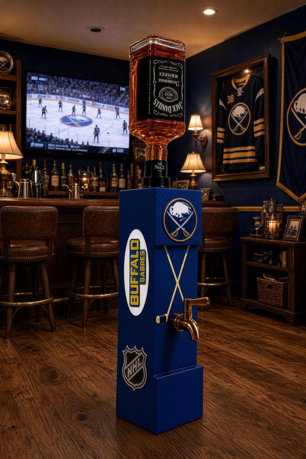 Handmade Solid Concrete Whiskey Dispenser –  All NHL teams Available ++