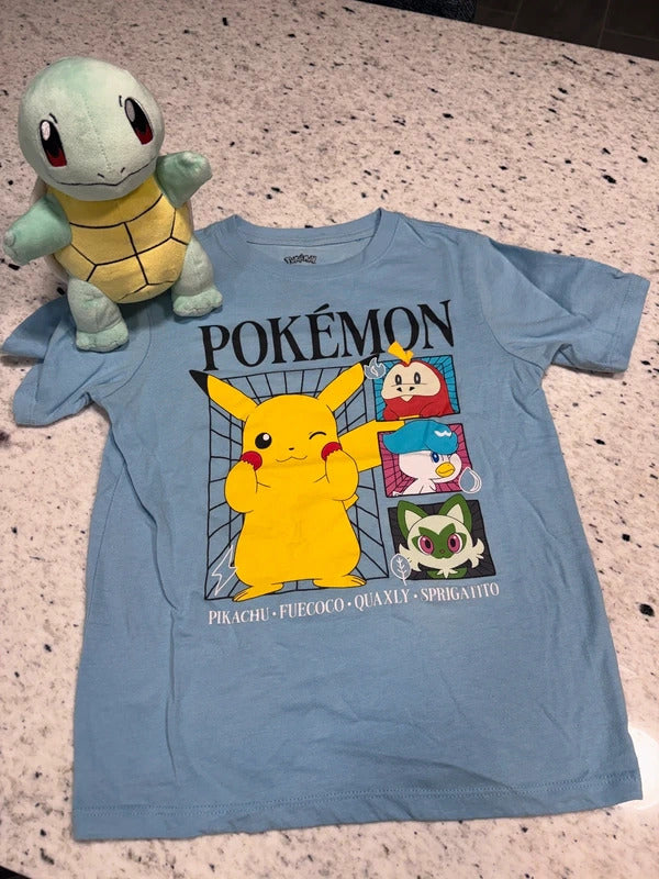 Pokémon Squirtle Plush & Pikachu Graphic T Shirt Bundle Nintendo Kids Pokémon Lot