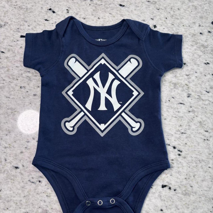 Navy blue New York Yankees baby Onesie
