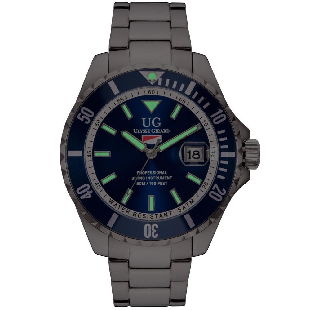 Ulysse Girard 42mm Case Sport Diver Watch Blue Dial Watch
