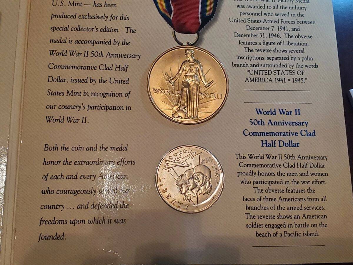 WWII COMMEMORATIVE Coin and Victory Medal