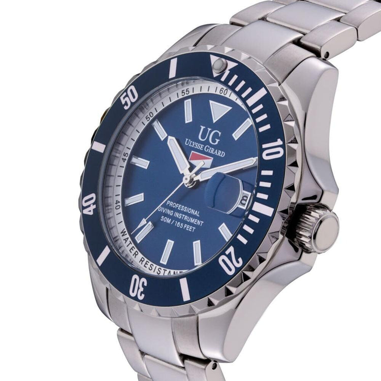 Ulysse Girard 42mm Case Sport Diver Watch Blue Dial Watch