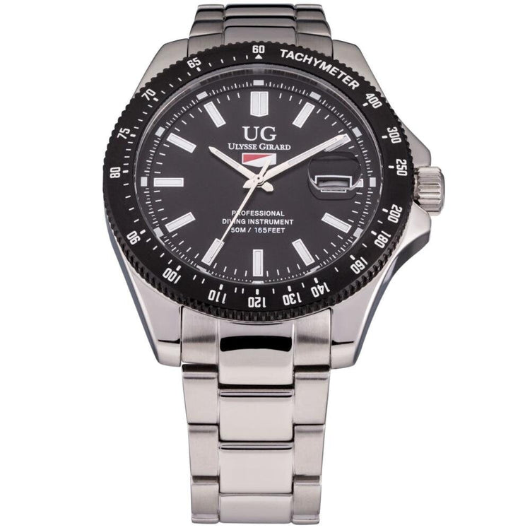 Ulysse Girard 42mm Case Sport Diver Watch Black Dial Watch