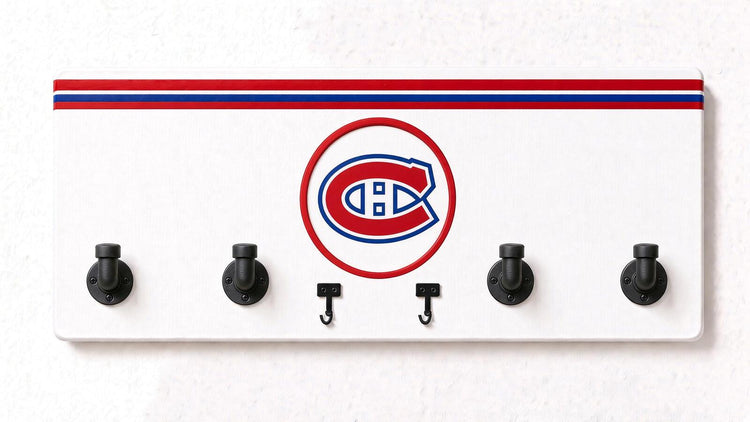 NHL-EAST-  Coat Rack, Sports Wall Hooks, Man Cave Coat Hanger, Hockey Fan Gift