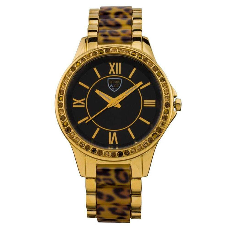 Casual 29mm Case Leopard Print Link Ladies Watch