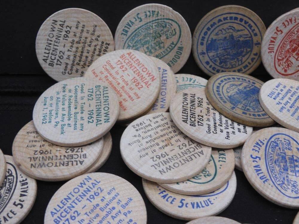 Vintage Wooden Nickels - Lot Of 70+