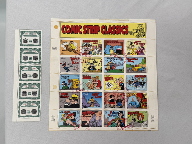 Collection of Vintage US Commemorative and Themed Postage Stamp Sheets