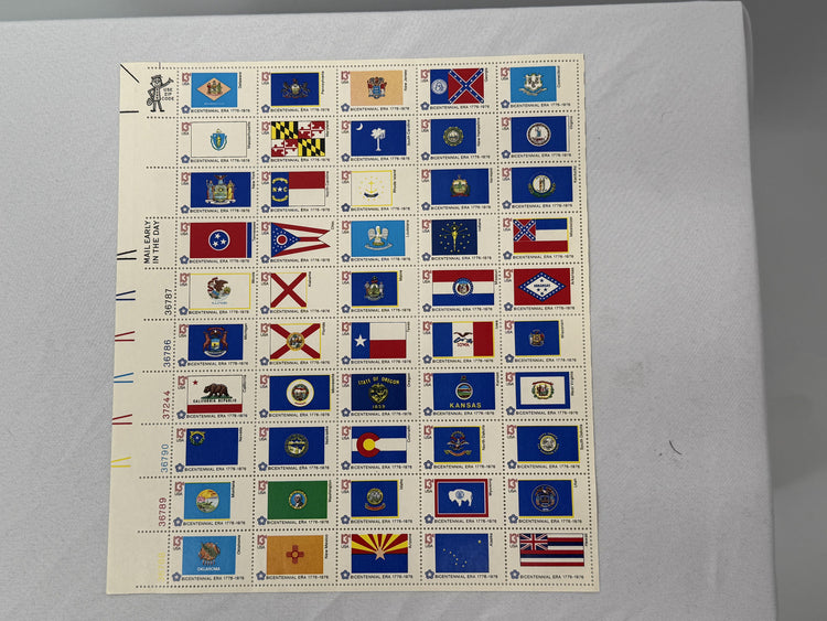 Collection of Vintage US Commemorative and Themed Postage Stamp Sheets