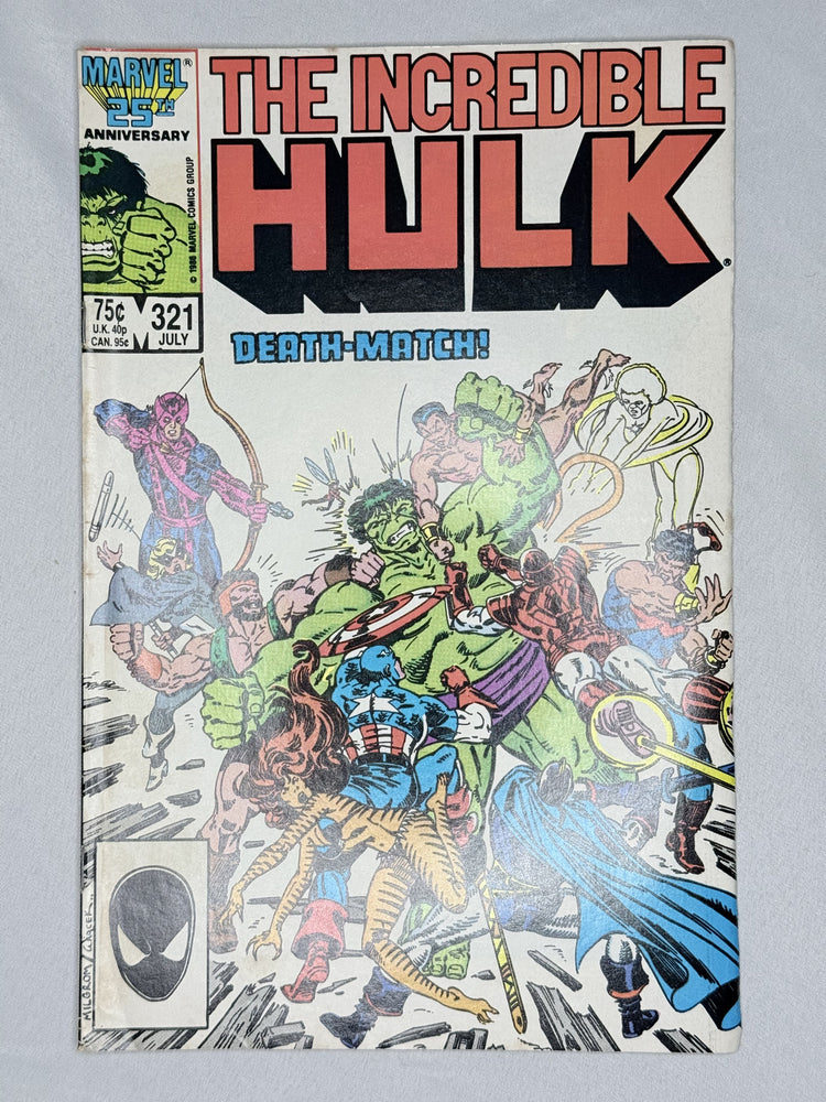 The Incredible Hulk #321 Comic Book July 1986 Marvel Death Match