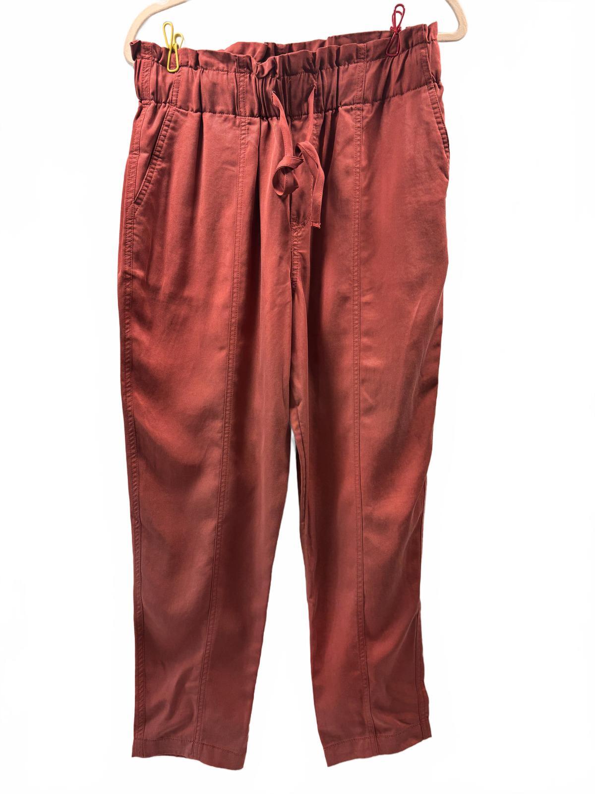 A New Day Rust Terracotta Drawstring Pants Size M Minimalist Fall