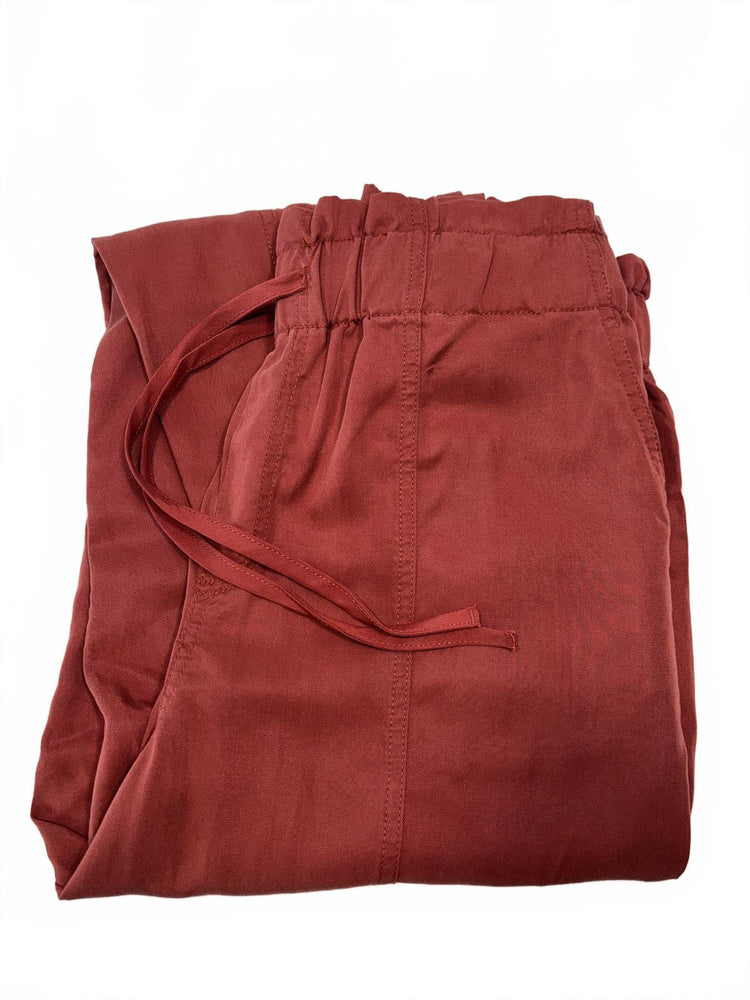 A New Day Rust Terracotta Drawstring Pants Size M Minimalist Fall