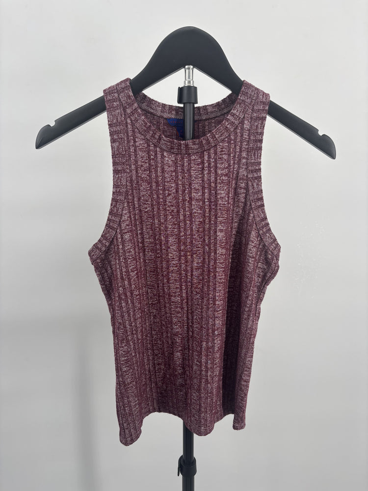 Aeropostale Burgundy Ribbed Sleeveless Tank Top Size S