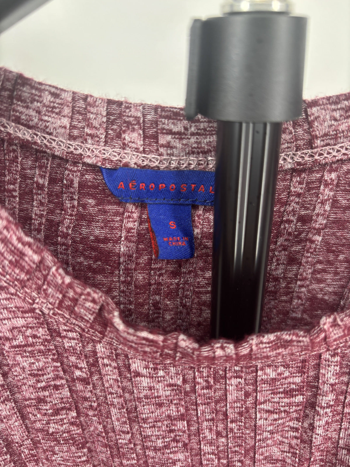 Aeropostale Burgundy Ribbed Sleeveless Tank Top Size S