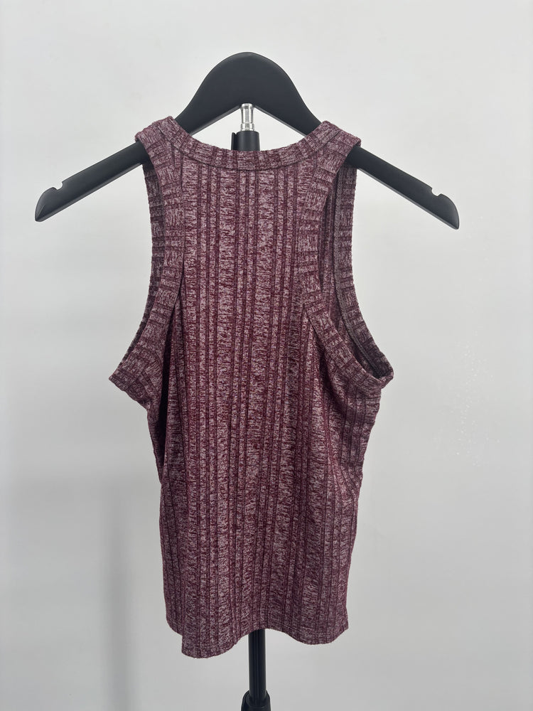 Aeropostale Burgundy Ribbed Sleeveless Tank Top Size S
