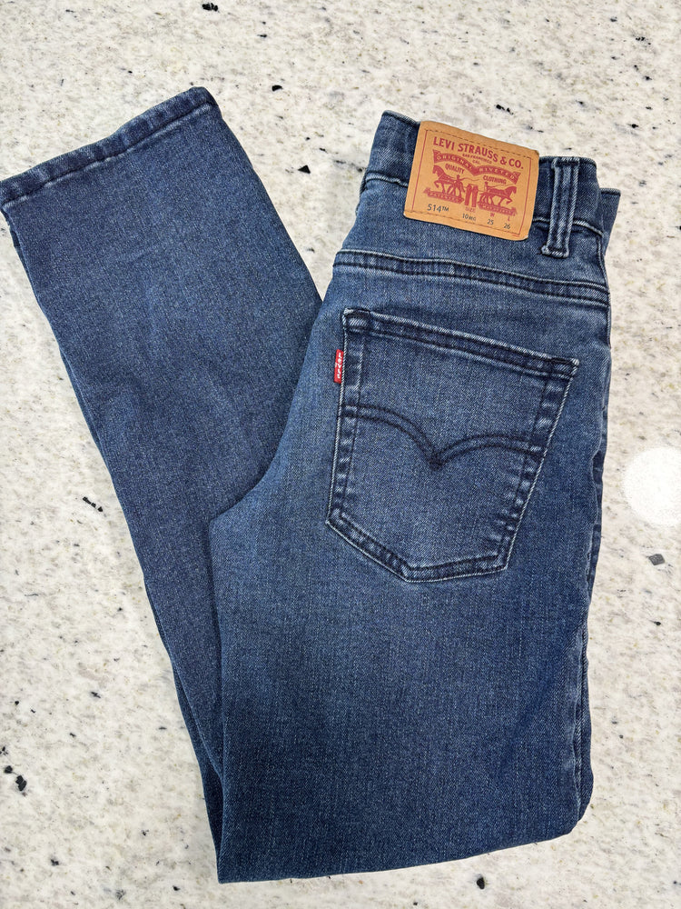 Levi's Boys Jeans Size 10 Regular Blue Denim Straight Fit 514
