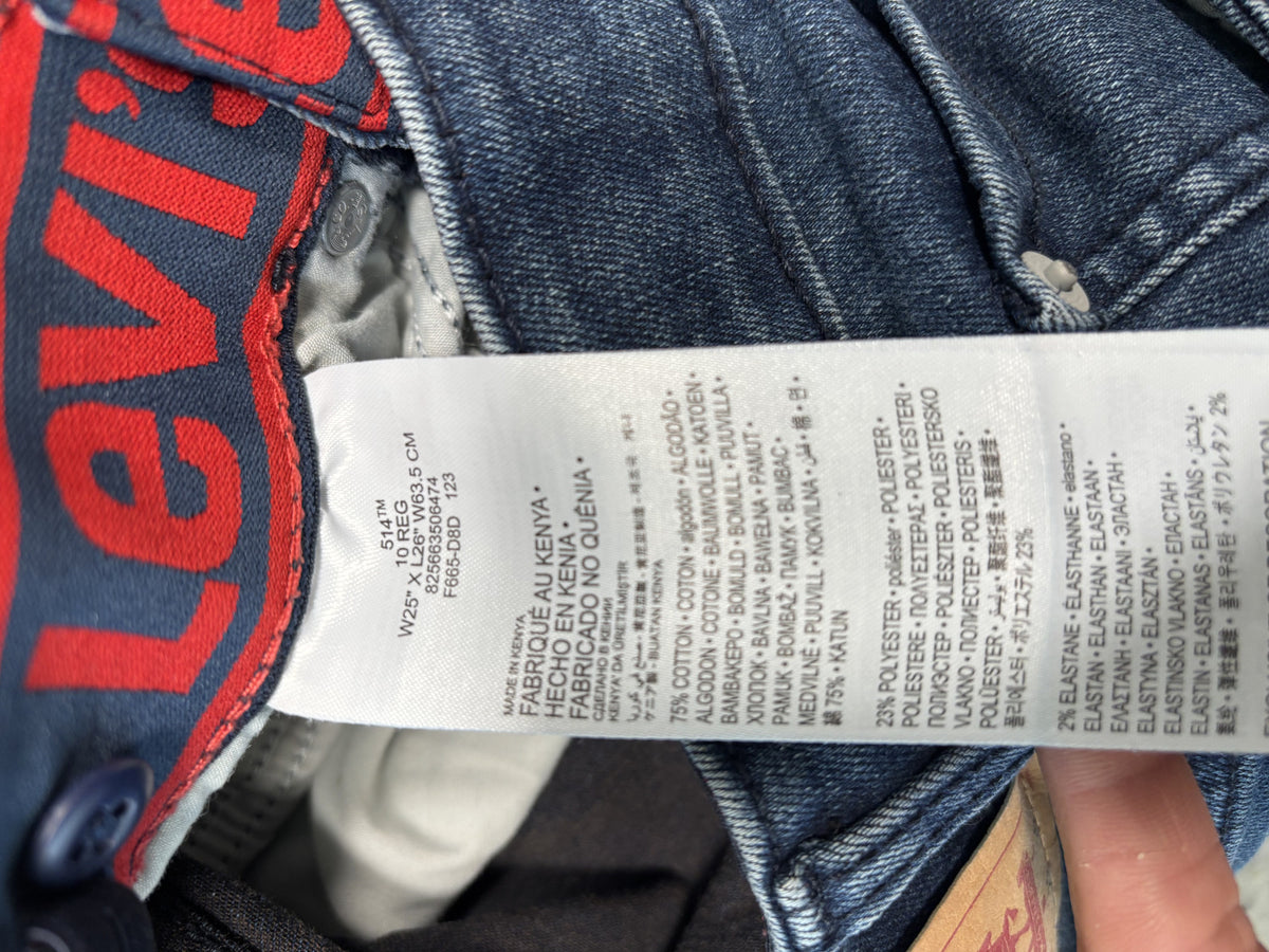 Levi's Boys Jeans Size 10 Regular Blue Denim Straight Fit 514