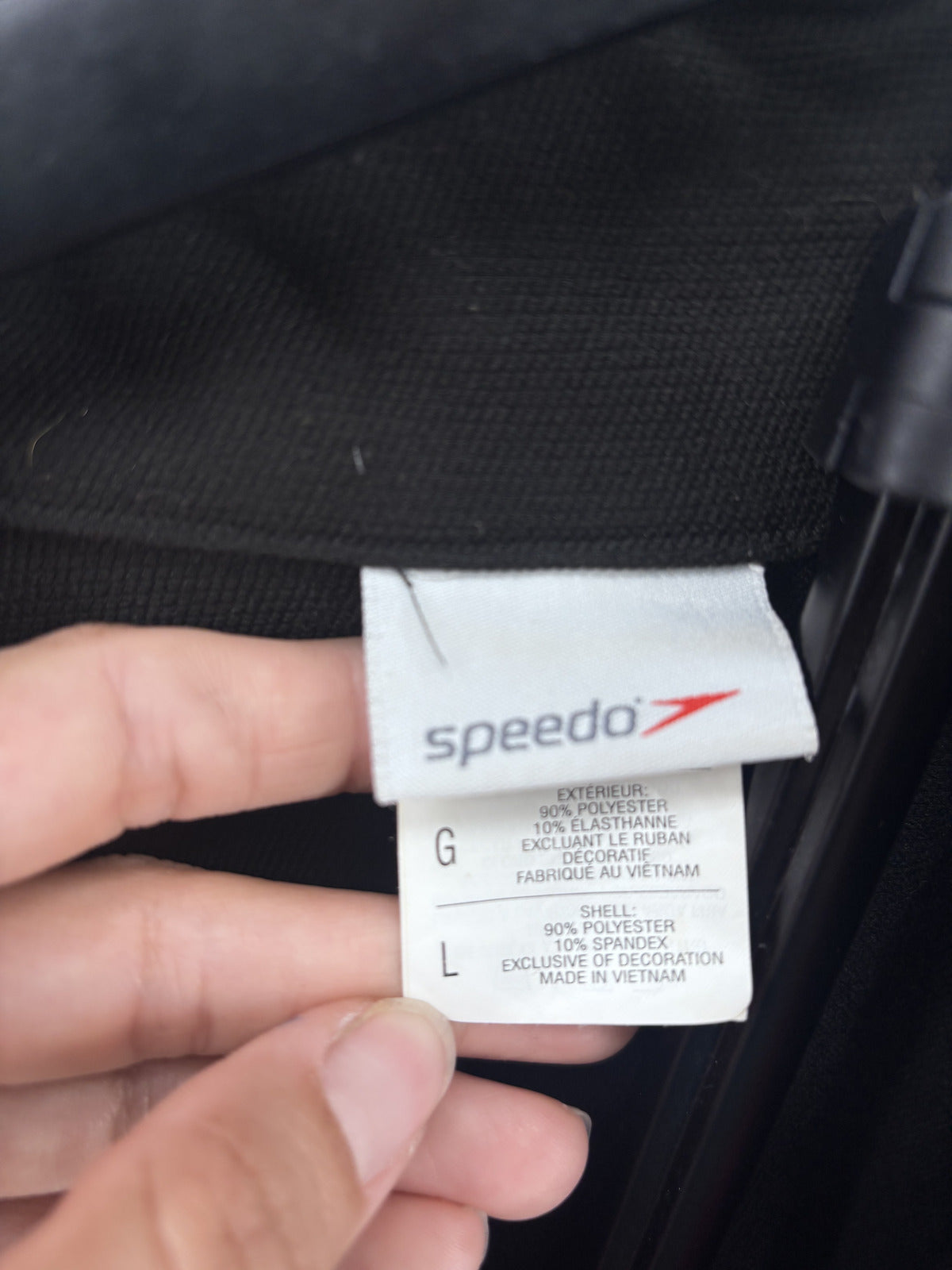 Speedo Black Red Full Zip Athletic Training Jacket Size Large