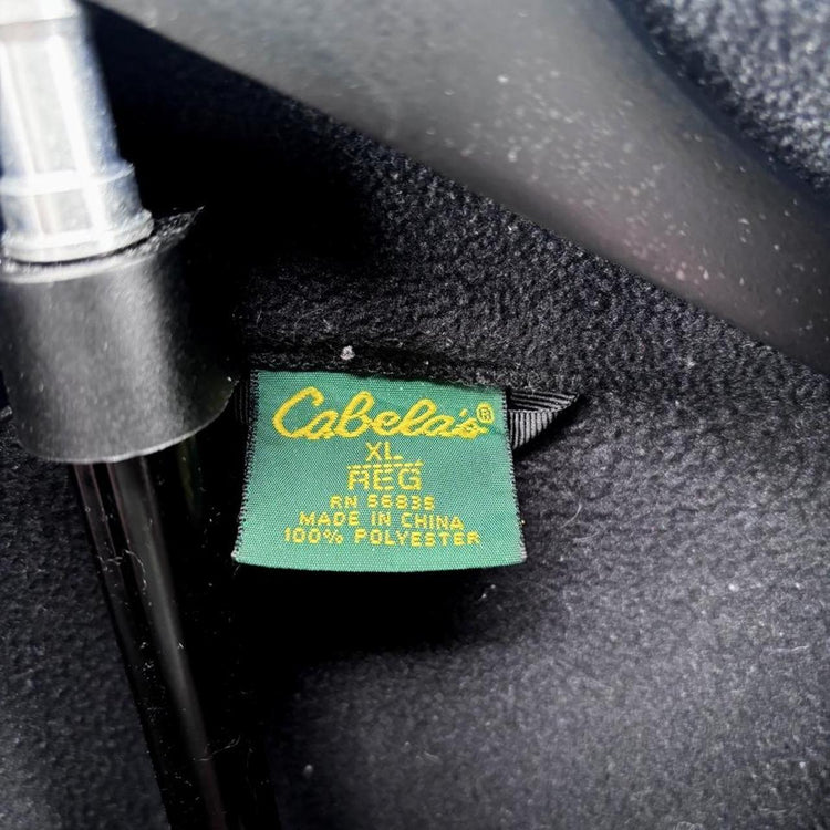 Cabelas Polartec Black Fleece Jacket XL Gorpcore Outdoor Full Zip