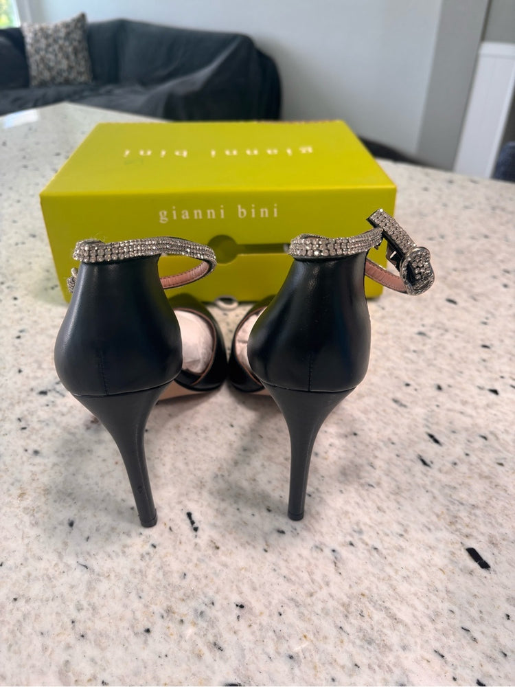 Gianni Bini Black Pointed Toe Ankle-Strap Heels