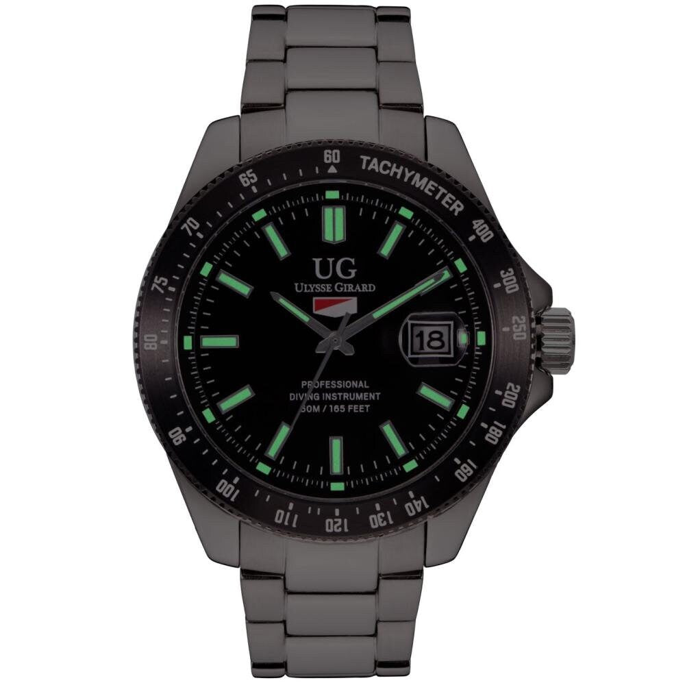 Ulysse Girard 42mm Case Sport Diver Watch Black Dial Watch