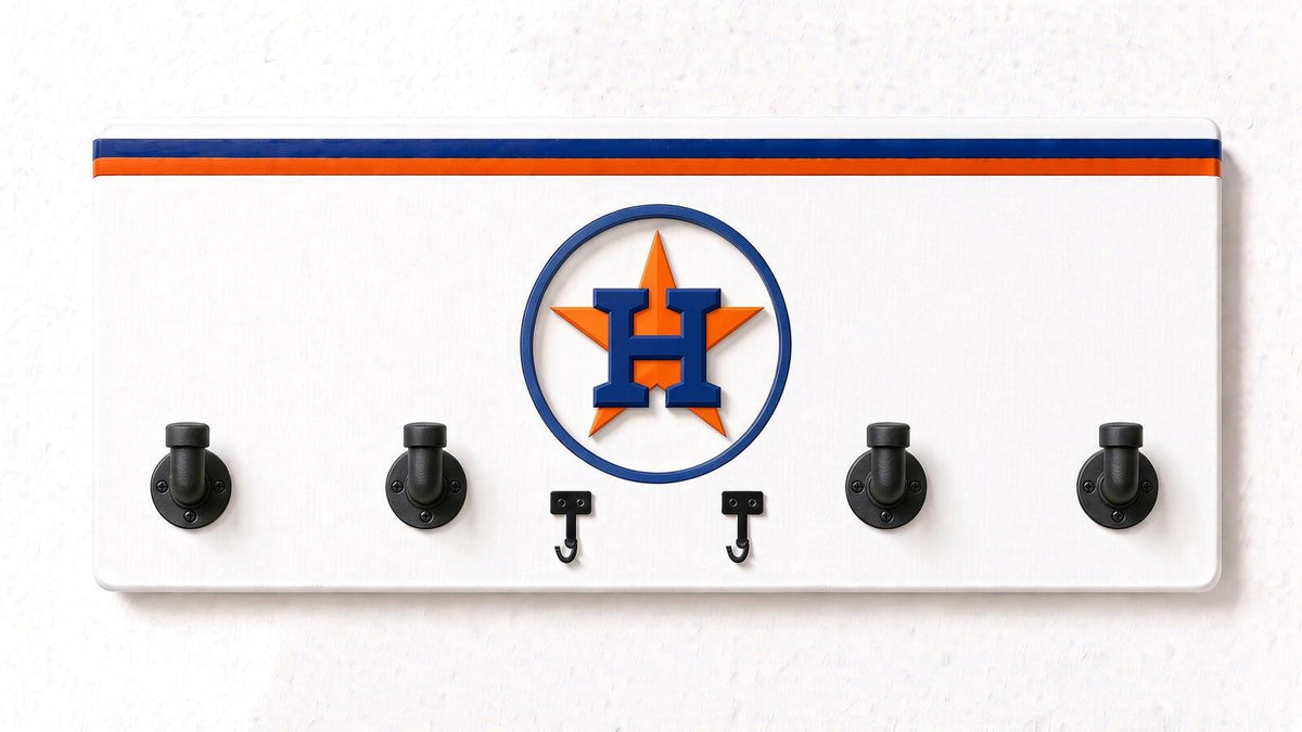MLB-AL-  Coat Rack, Sports Wall Hooks, Man Cave Coat Hanger, Hockey Fan Gift