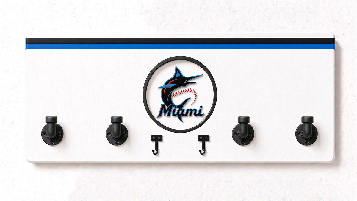 MLB NL-  Coat Rack, Sports Wall Hooks, Man Cave Coat Hanger, Hockey Fan Gift