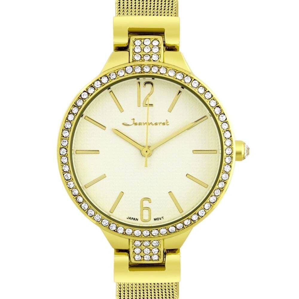 Jeanneret 34mm Case Crystal Bezel Mesh Band Watch