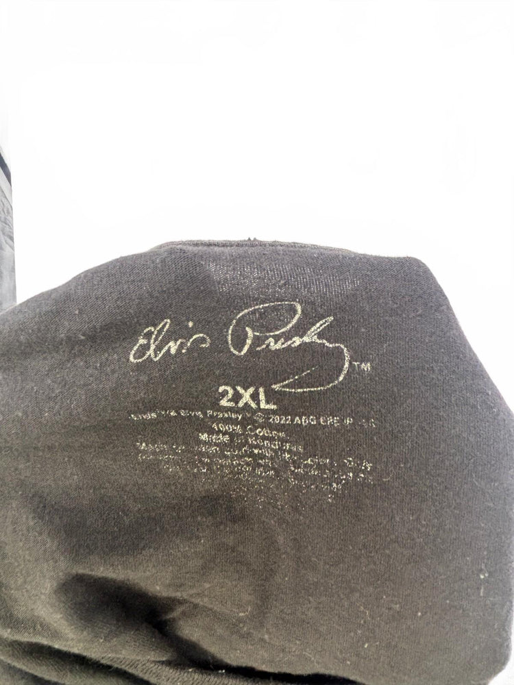 Elvis Presley 1975 Tour Tee 2XL Faded Black Retro Rock Graphic