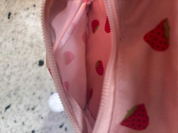 JanSport Big Break Insulated Lunch Bag Pink Strawberry Print Kawaii Lunch Box