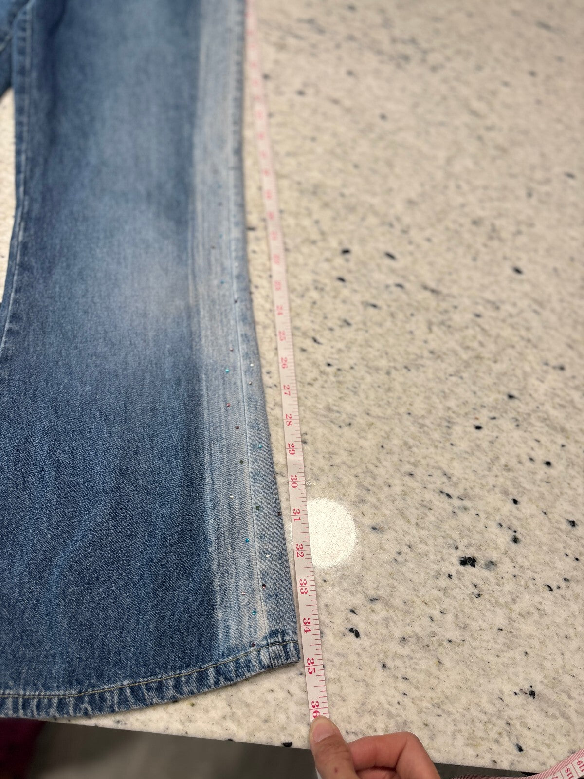 Limited Too Y2K 2000s Rhinestone Jeans Girls Size 12 Flare