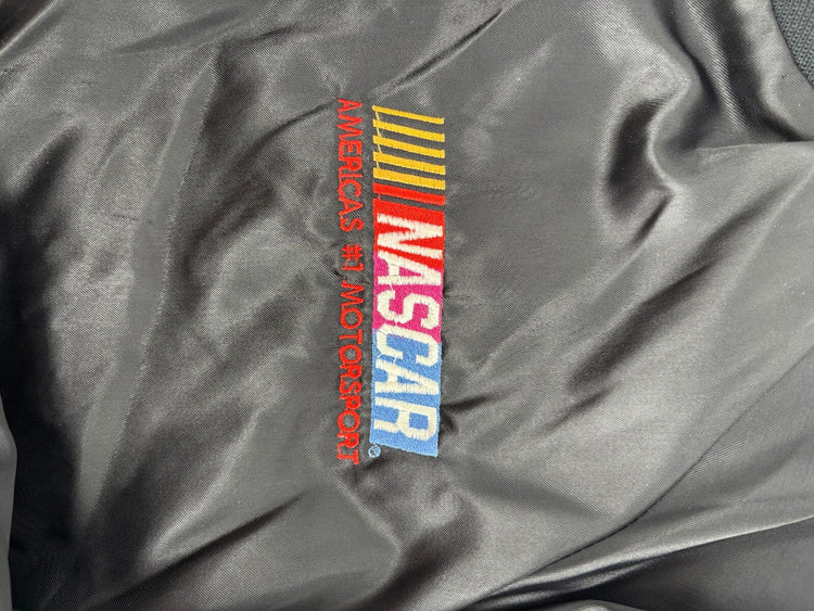 Vintage NASCAR Satin Racing Bomber Jacket Made in USA Size L
