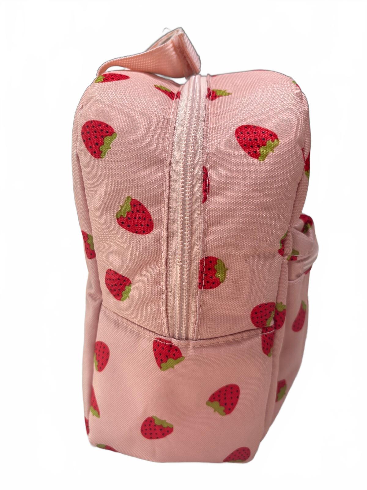 JanSport Big Break Insulated Lunch Bag Pink Strawberry Print Kawaii Lunch Box